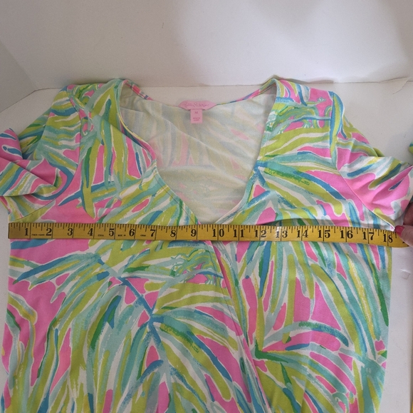Lilly Pulitzer Marilyn Romper Royal Lime Tiki Print Size M - Picture 6 of 10